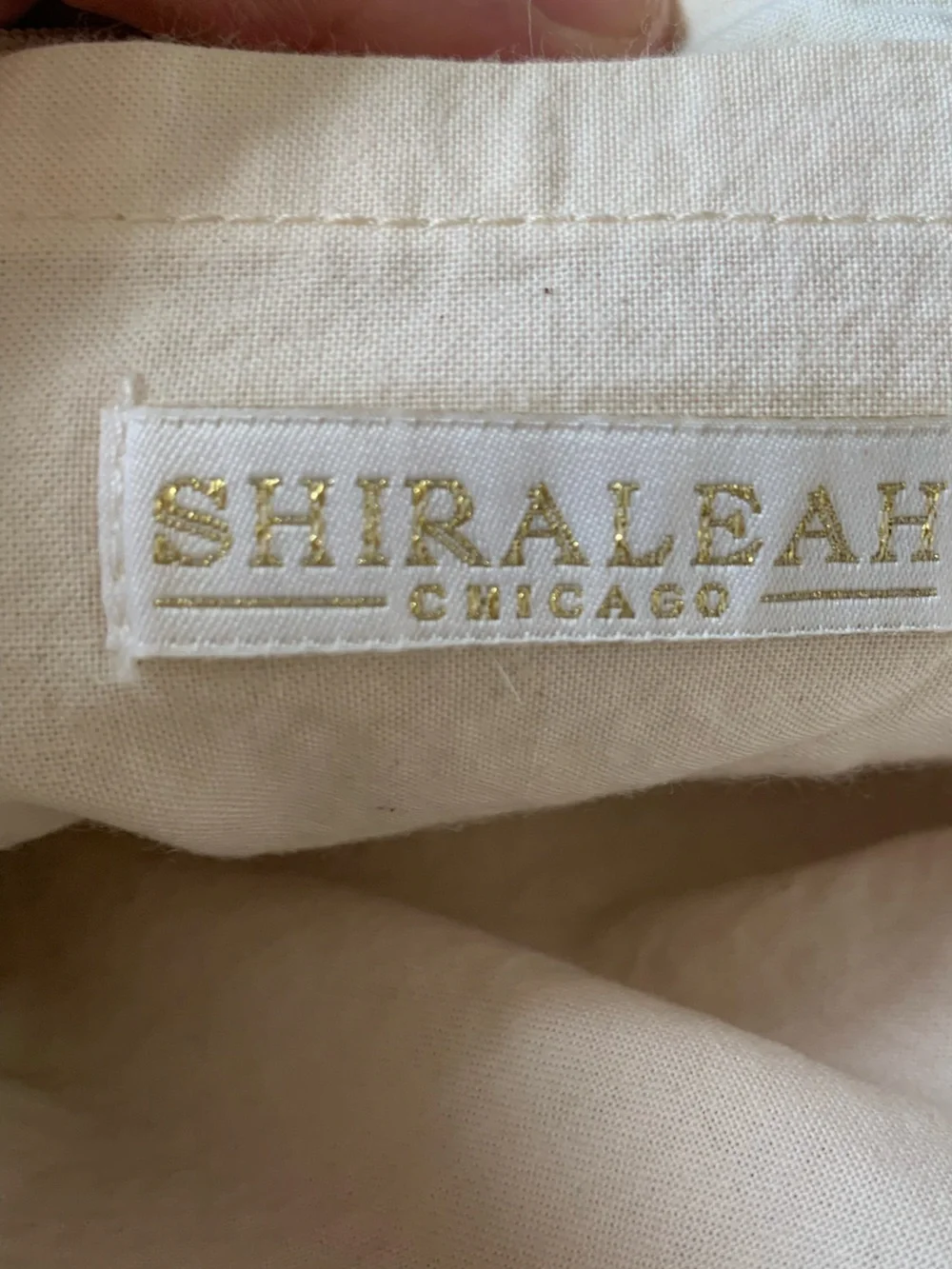 Shiraleah Cream Multicolor stripe crochet canvas clutch